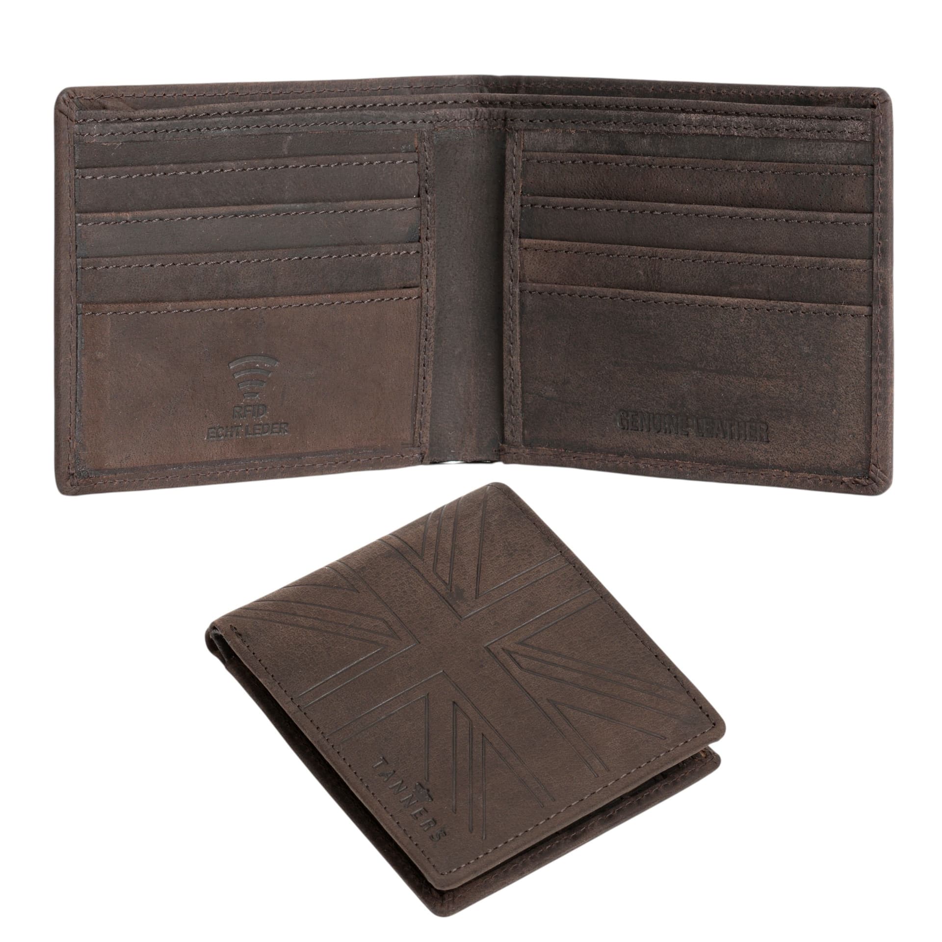 Woodland Leathers Woodland Leathers Men's Men's Genuine Leather RFID Bifold Wallet in Brown