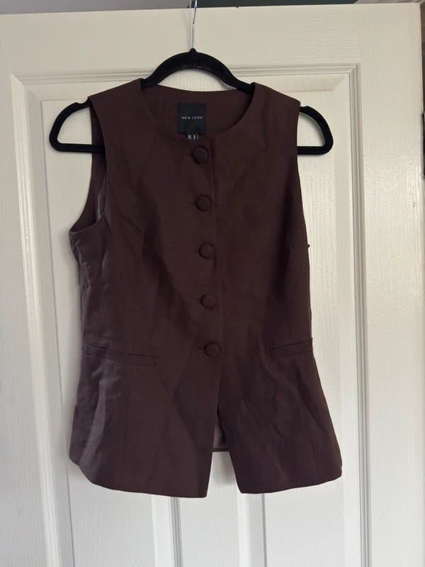 New Look New look chocolate brown waistcoat size 10 RRP £22