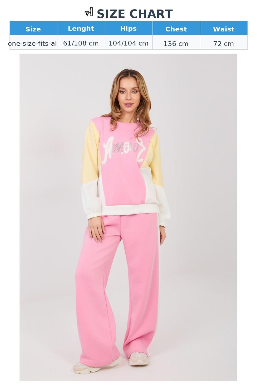 Love Lace Love Lace Women's Butter Soft Sequin Logo Tracksuit Set Style 224787 in Pink - 4