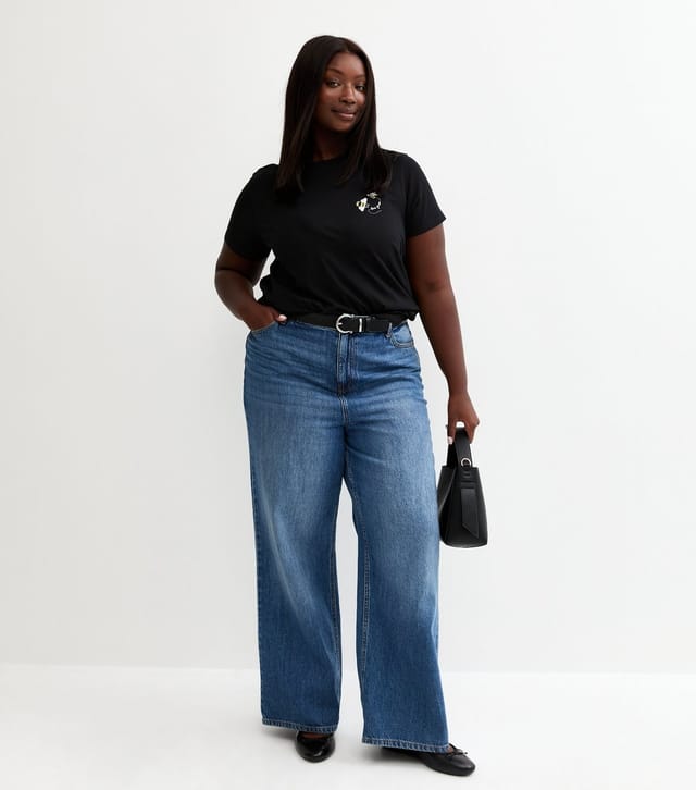 New Look Women's Plus Size Black Bee Free Relaxed T-Shirt Curves New Look - 3