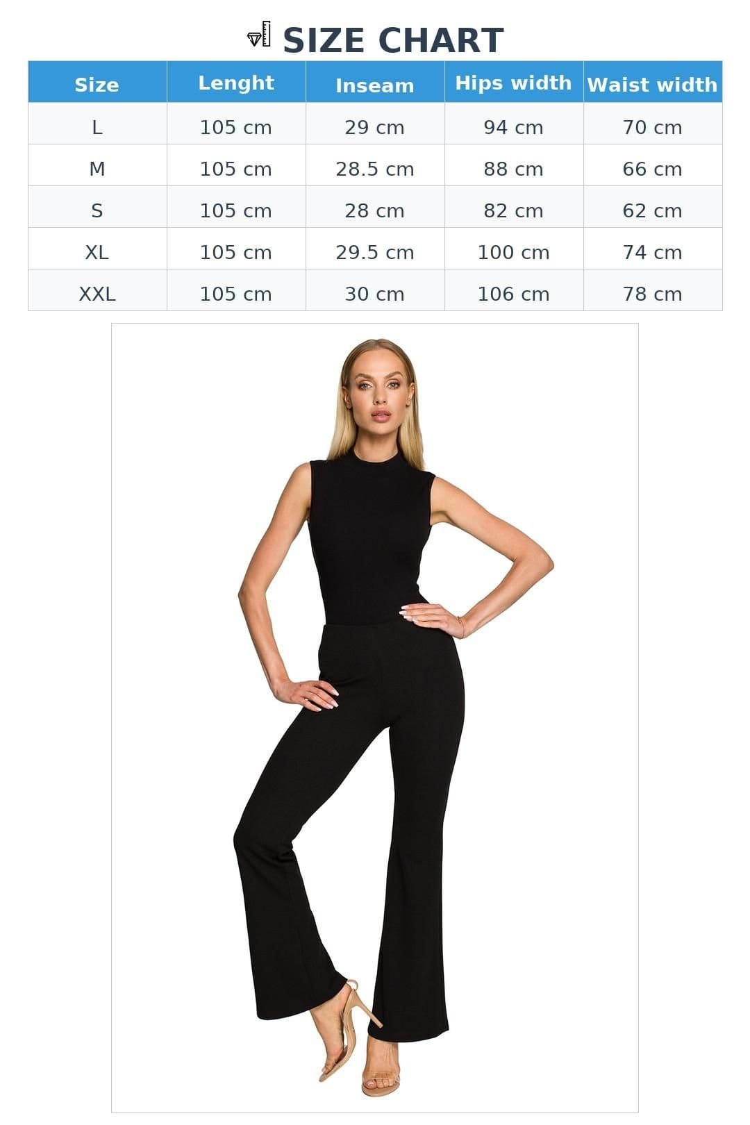 Love Lace Love Lace Women's Elastic Waist Smooth Bell Trousers in Black - 4