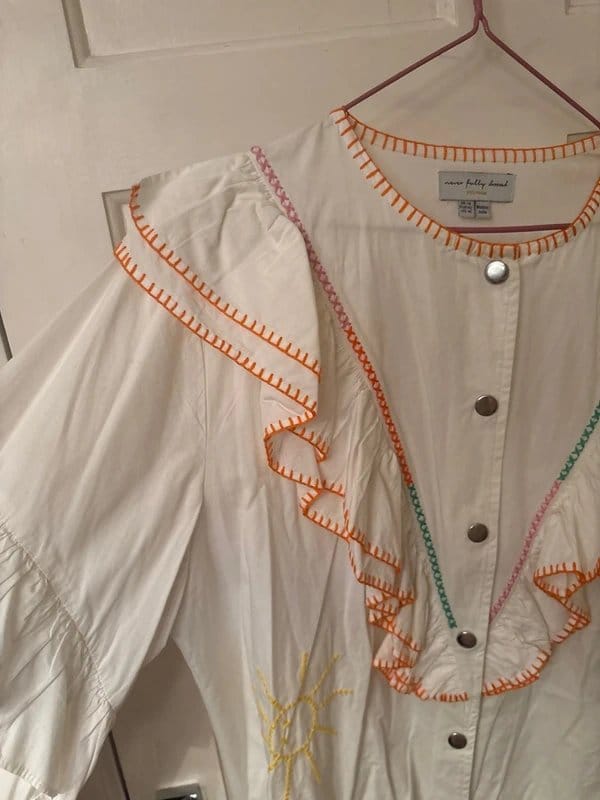 Never Fully Dressed White Embroidered Blouse