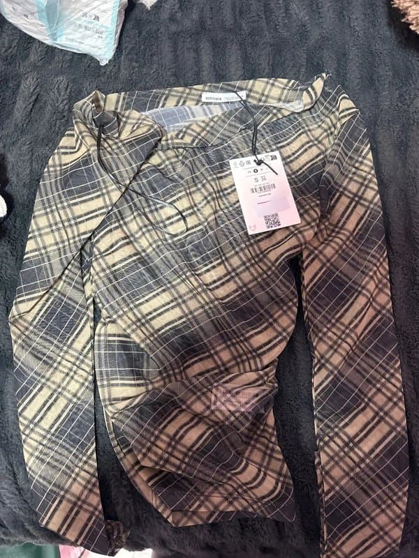 Bershka Bershka Mesh Sheer Check Tulle Top