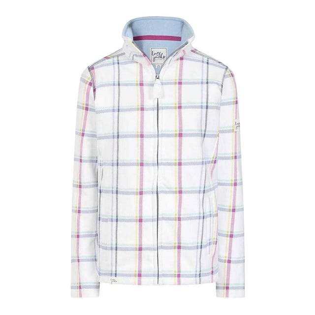 Lazy Jacks Lazy Jacks Women's Checked Full Zip Sweatshirt in White - 3