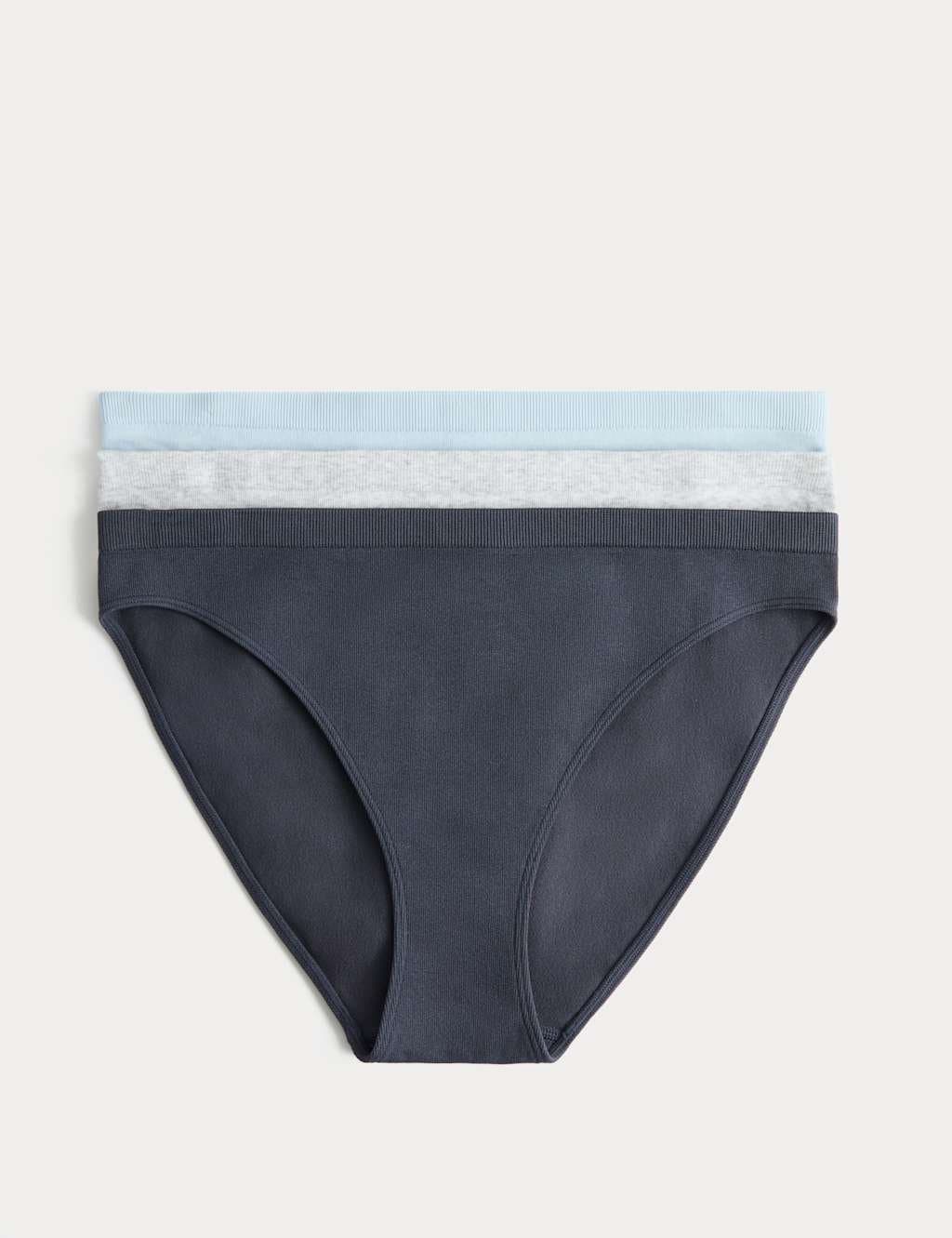 Marks & Spencer M&S Seamless High Leg Knickers in Grey Mix