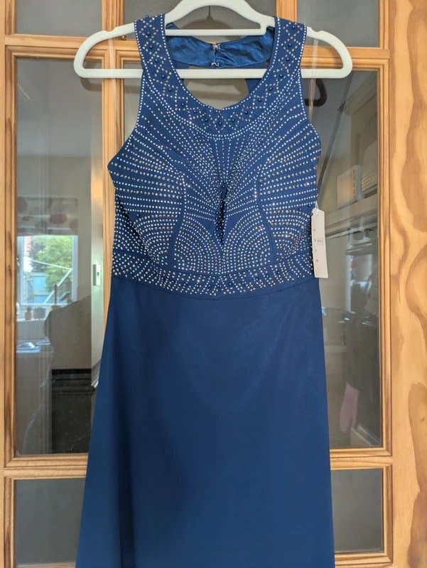 Anasty Gorgeous Navy Embellished Maxi Dress (Fits UK 8/10)