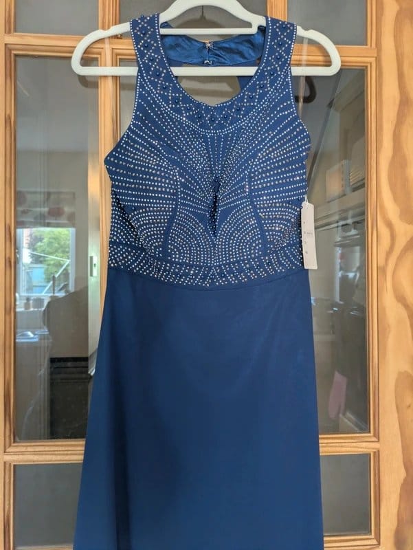 Anasty Navy Embellished Maxi Dress