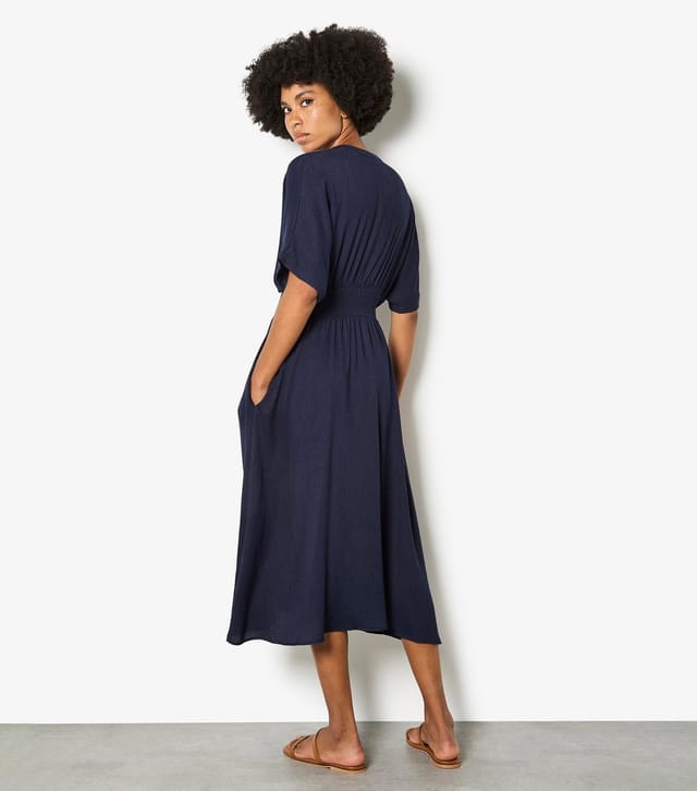 Apricot Women's Navy Pleated Shirt Dress Apricot New Look - 2