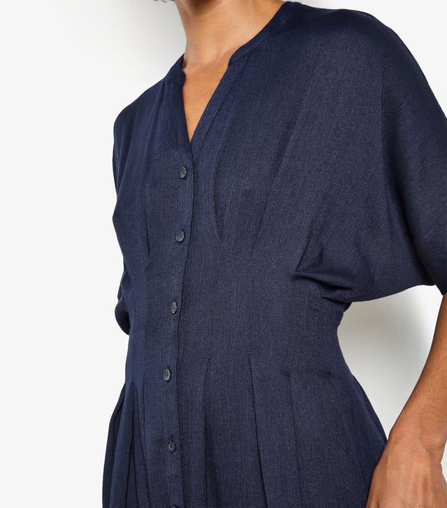 Apricot Women's Navy Pleated Shirt Dress Apricot New Look - 3