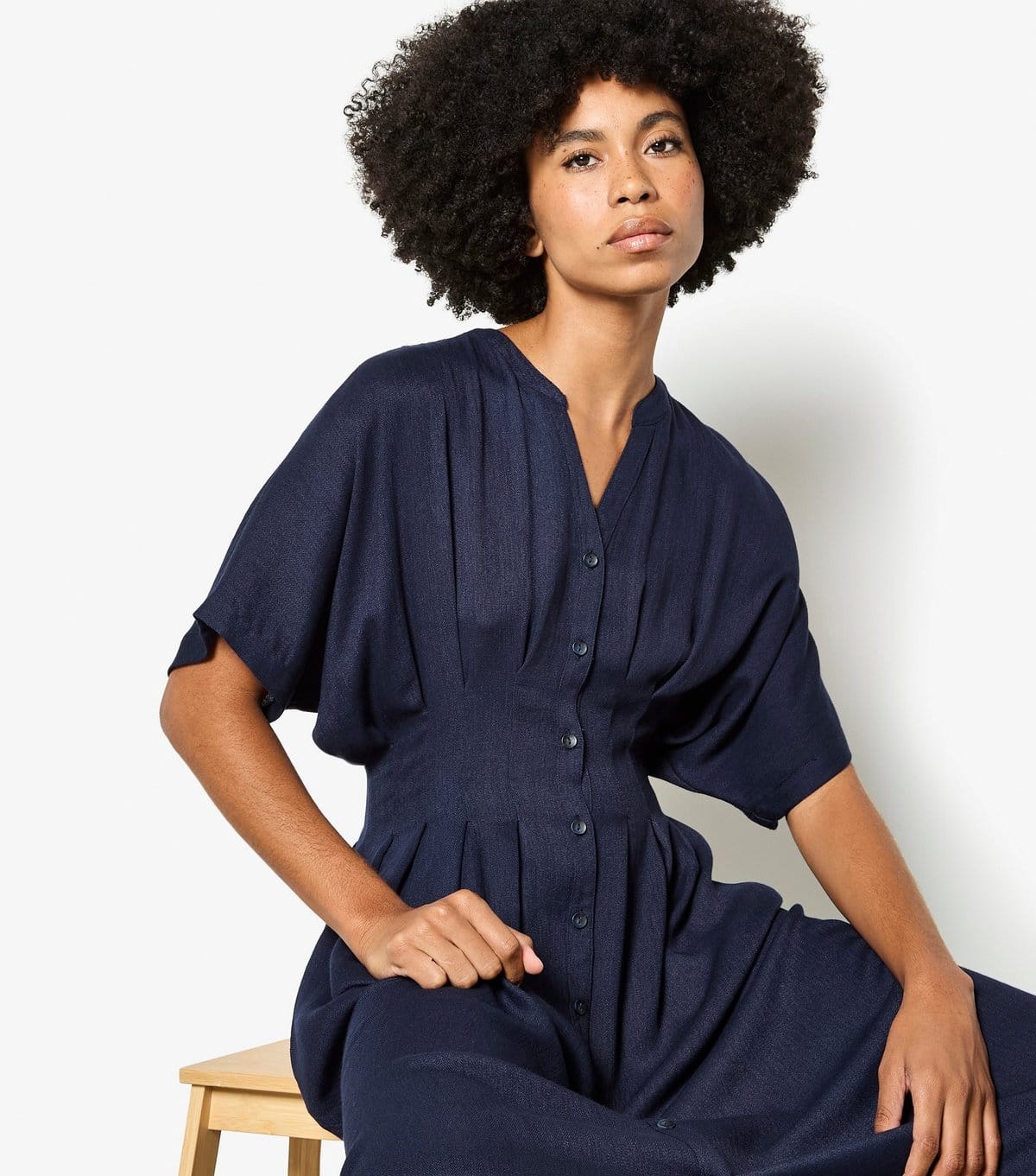 Apricot Women's Navy Pleated Shirt Dress Apricot New Look - 4
