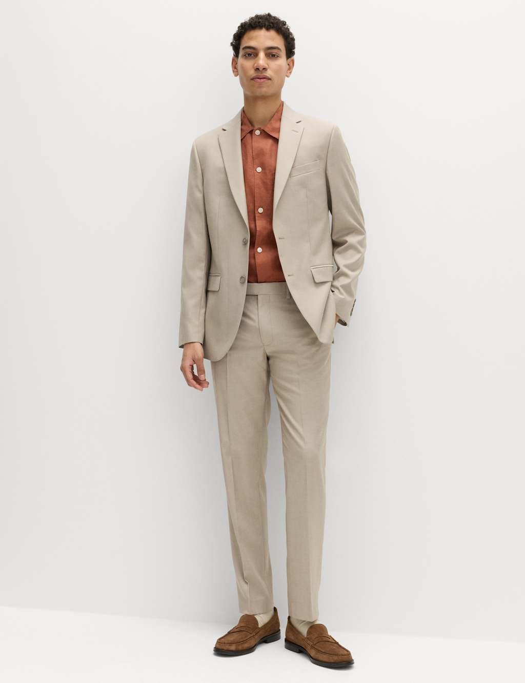 Marks & Spencer M&S Slim Fit Stretch Ultimate Suit Trousers Neutral