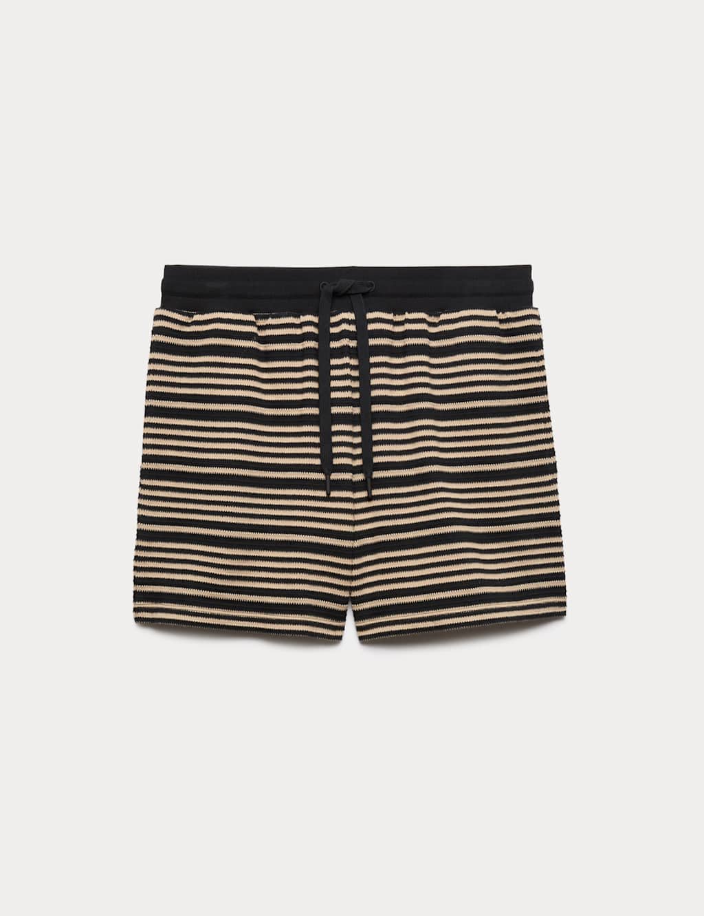 Marks & Spencer M&S Cotton Rich Variegated Stripe Shorts Black - 2