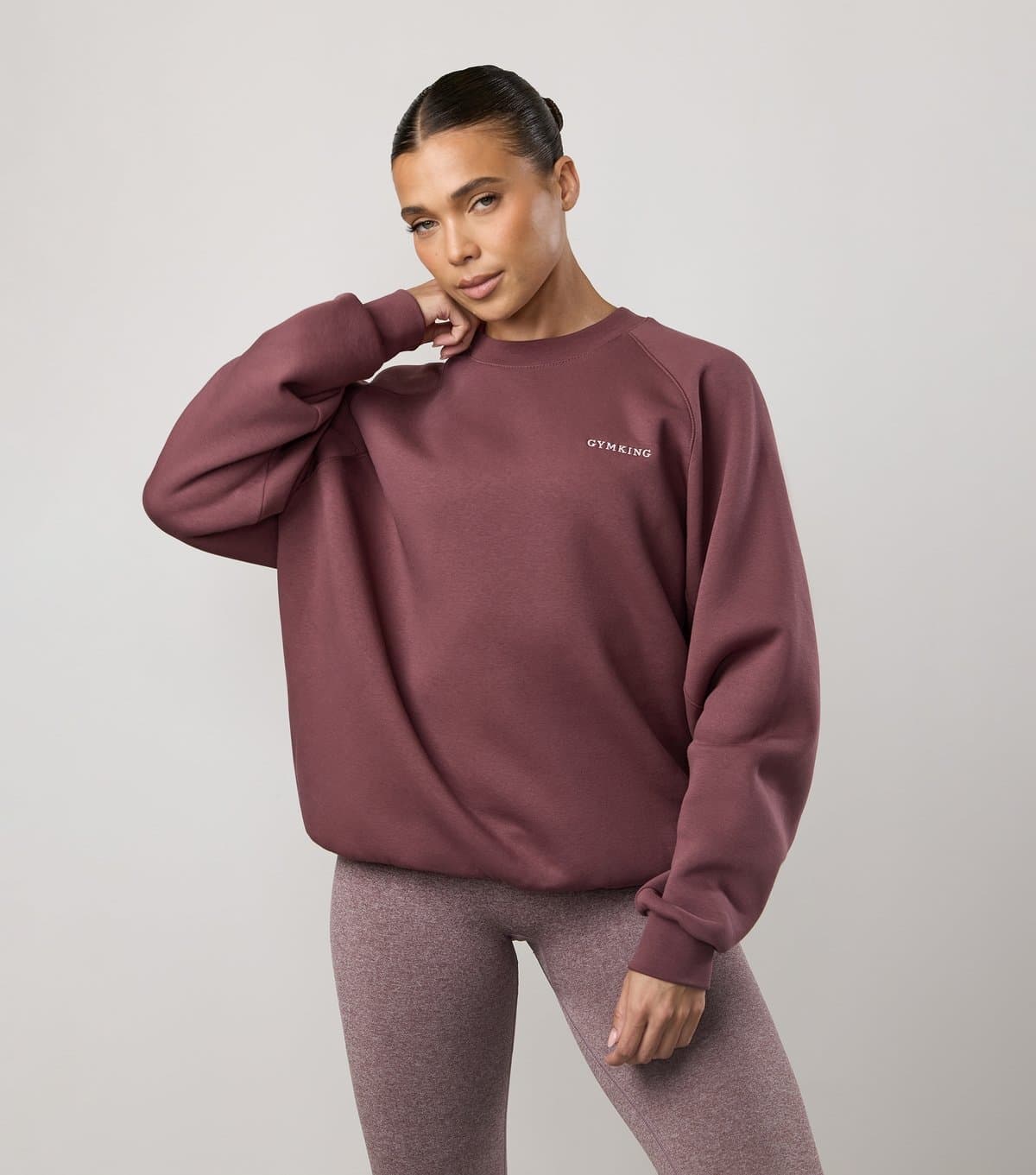 Gym King Women's Burgundy 365 Raglan Sleeve Sweatshirt Gym King New Look