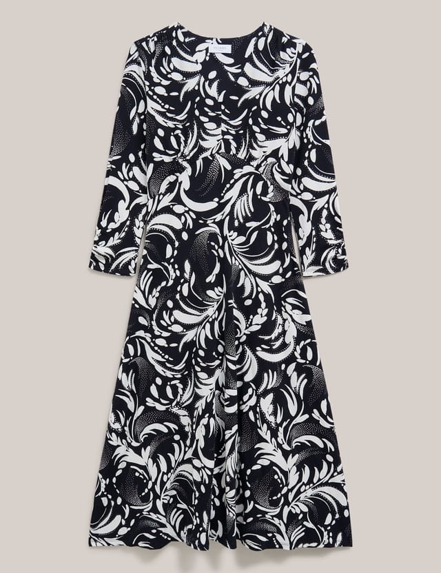 Hobbs London Hobbs London Women's Deborah Printed Jersey Midi Dress in Navy - 2