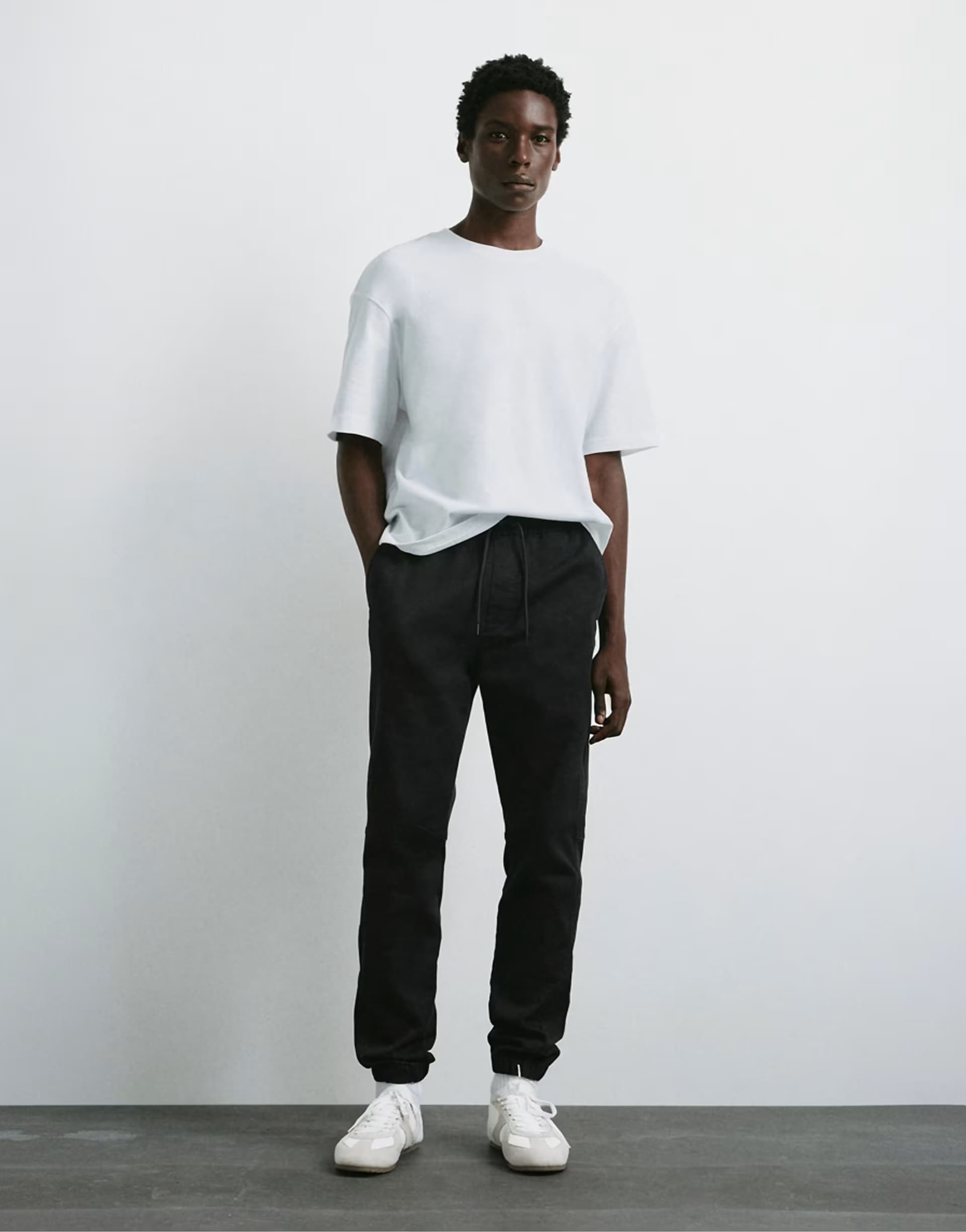 ASOS Pull&Bear Regular fit jogging trousers in black