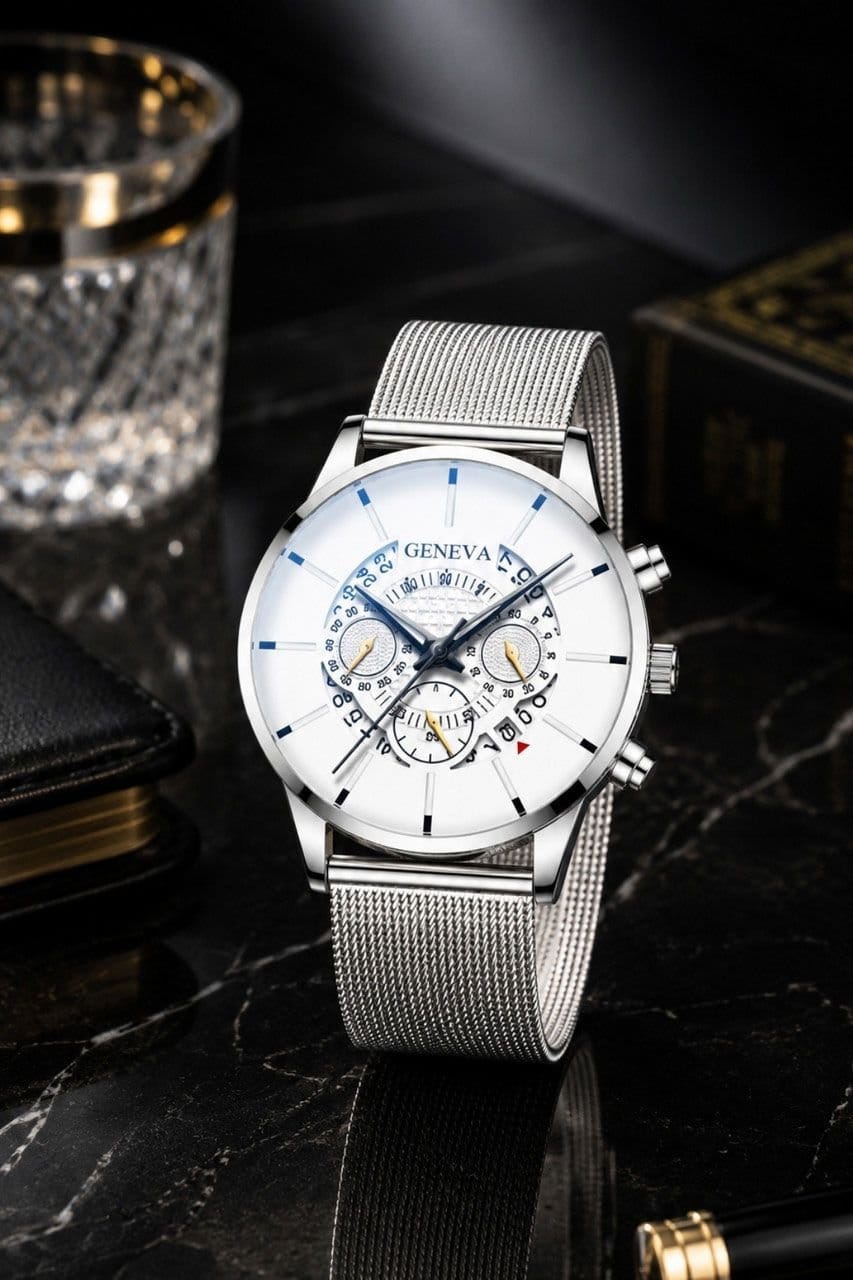 Lovii Lovii Men's Men Business Timepiece with Stainless Steel Mesh Strap in Silver - 1