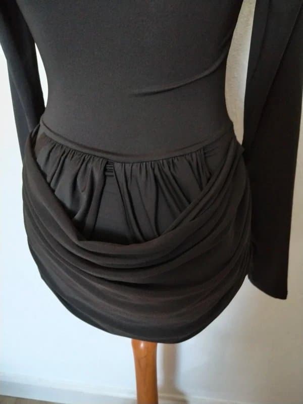 Source Unknown front cut out design long sleeve stretchy mini dress