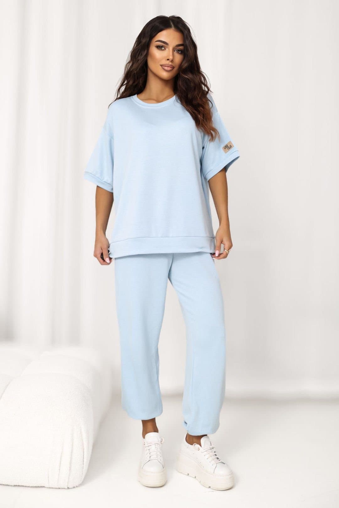 Love Lace Love Lace Women's Paris Style Viscose Elastane Tracksuit Set in Blue