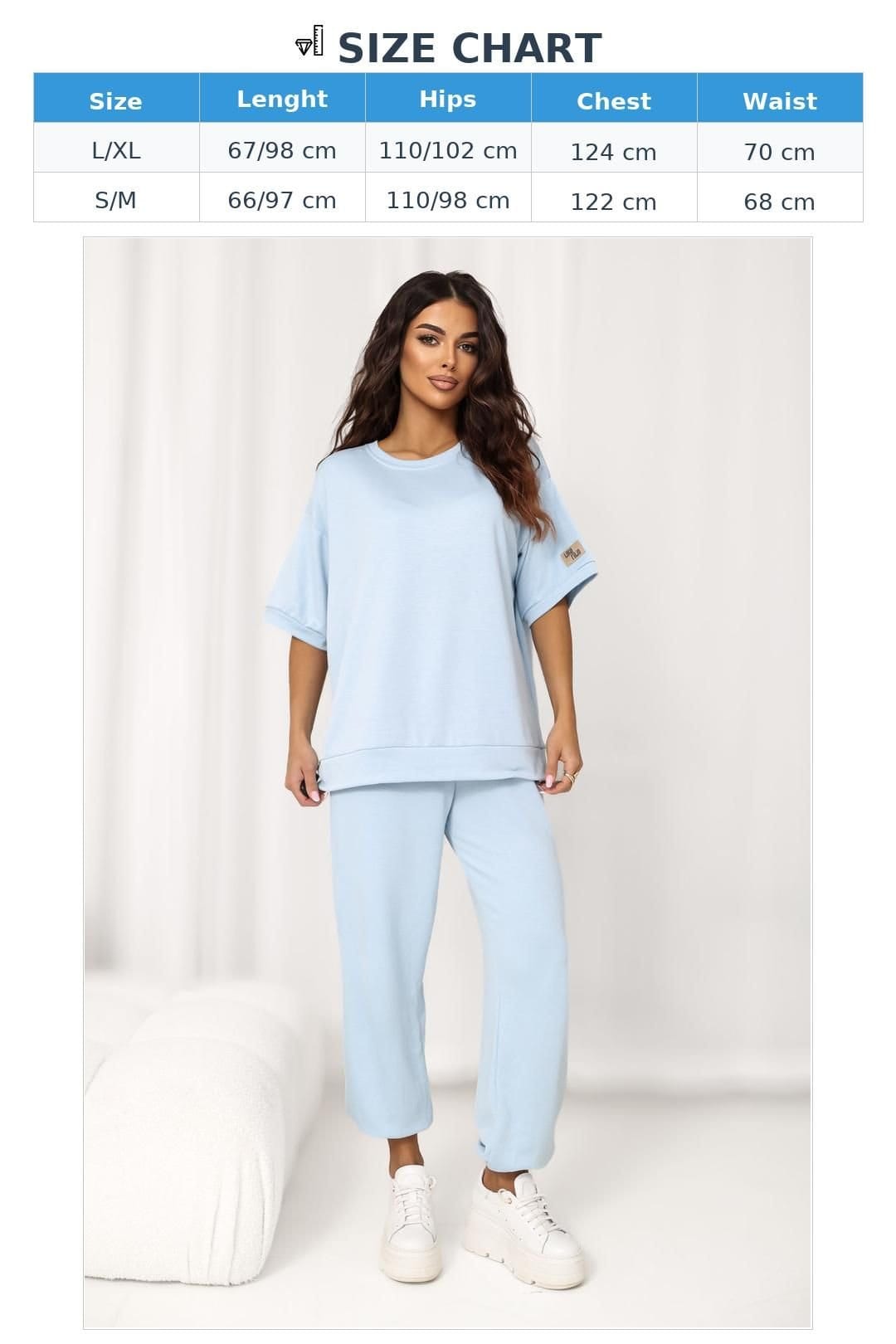 Love Lace Love Lace Women's Paris Style Viscose Elastane Tracksuit Set in Blue - 4