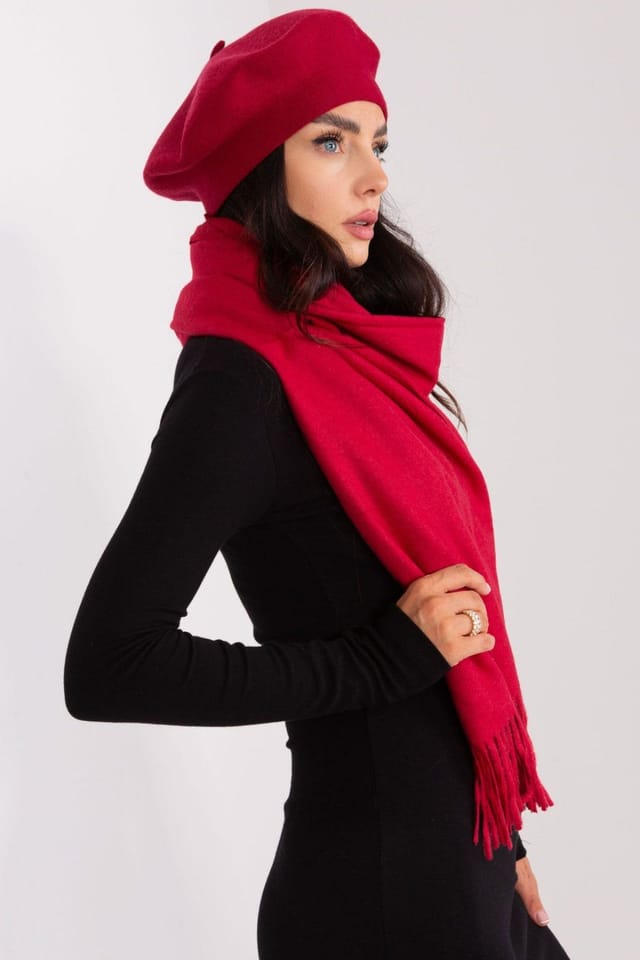 Love Lace Love Lace Women's Warm Long Winter Scarf with Decorative Tassels for Cold in Red - 2