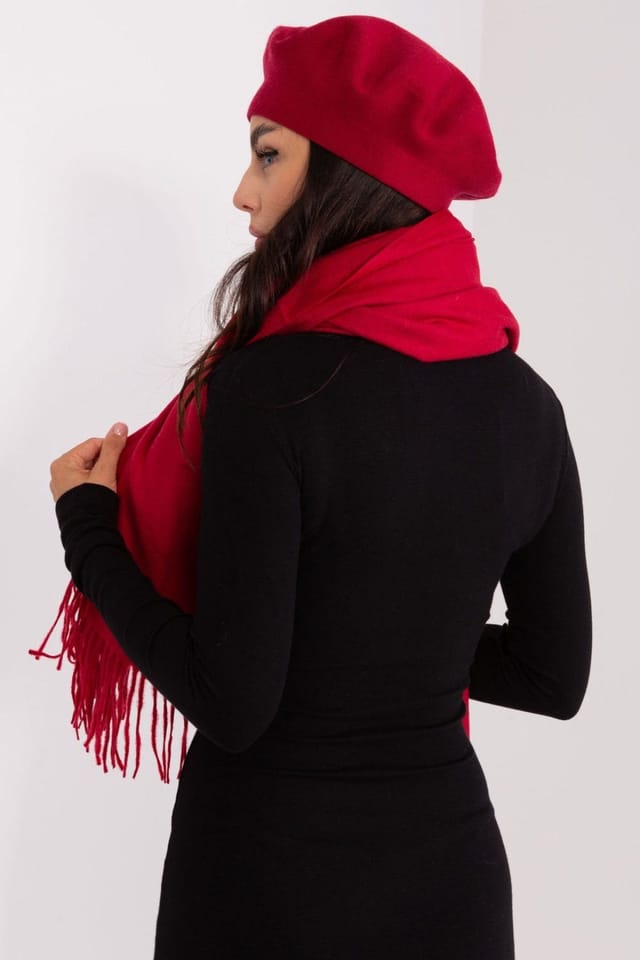 Love Lace Love Lace Women's Warm Long Winter Scarf with Decorative Tassels for Cold in Red - 3