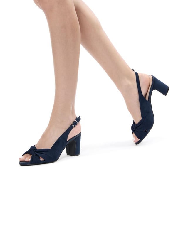 Paradox London Paradox London Women's Noreen' Wide Fit Block Heel Sandals in Navy - 2