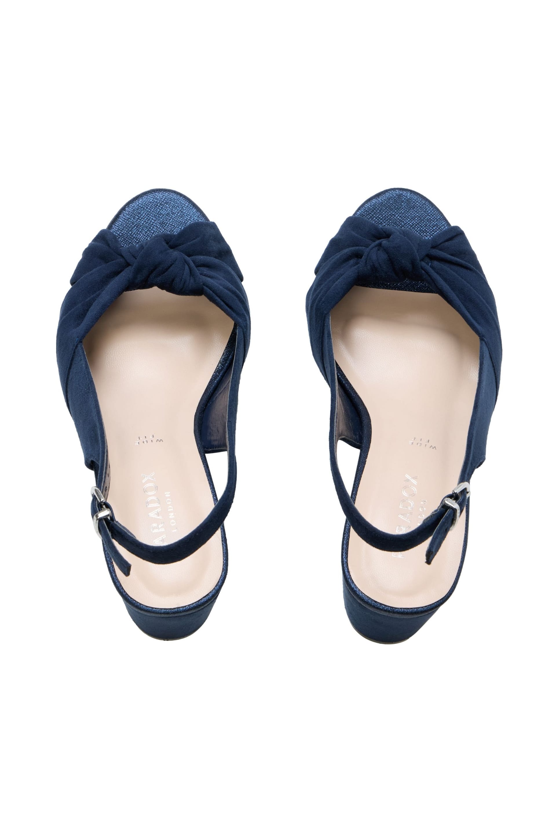 Paradox London Paradox London Women's Noreen' Wide Fit Block Heel Sandals in Navy - 4