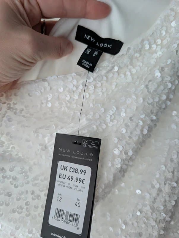 New Look White sequin dress