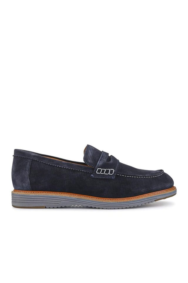 Pavers Pavers Men's Leather Slip-On Casual Shoes in Navy - 2