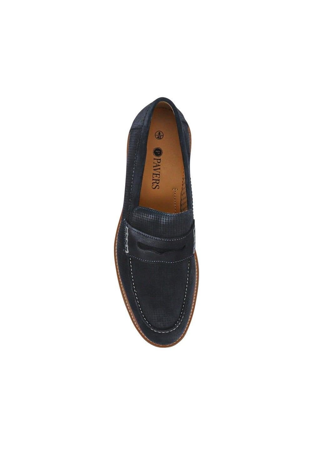 Pavers Pavers Men's Leather Slip-On Casual Shoes in Navy - 4