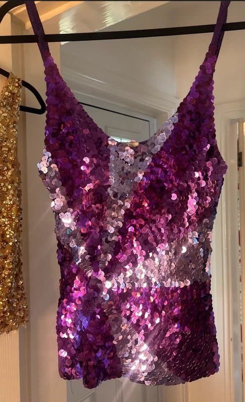 New Look Vintage Y2K purple sequin cami