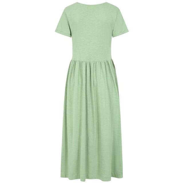 Lazy Jacks Lazy Jacks Women's Long Gathered Dress in Light Green - 2