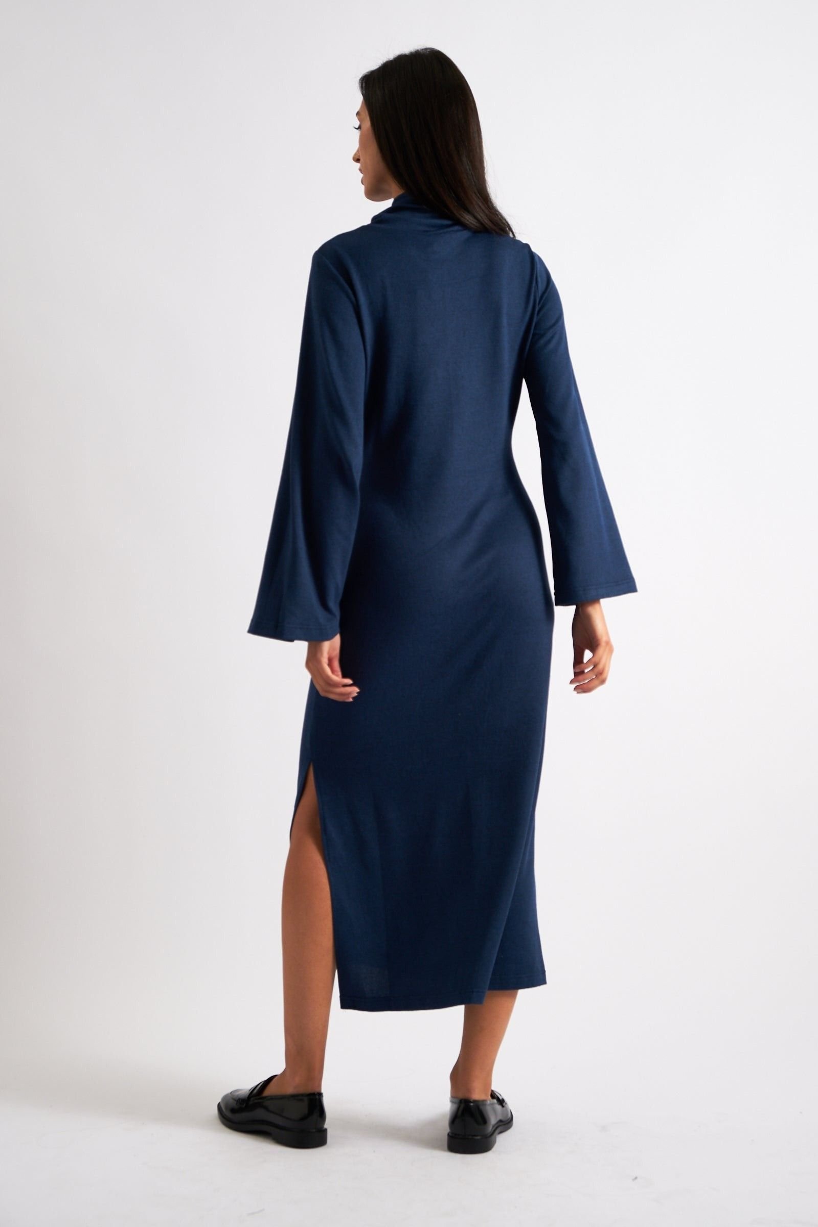 Louche Louche Women's Gigi Brushed Marl Jersey Midi Dress - Navy in Blue - 2