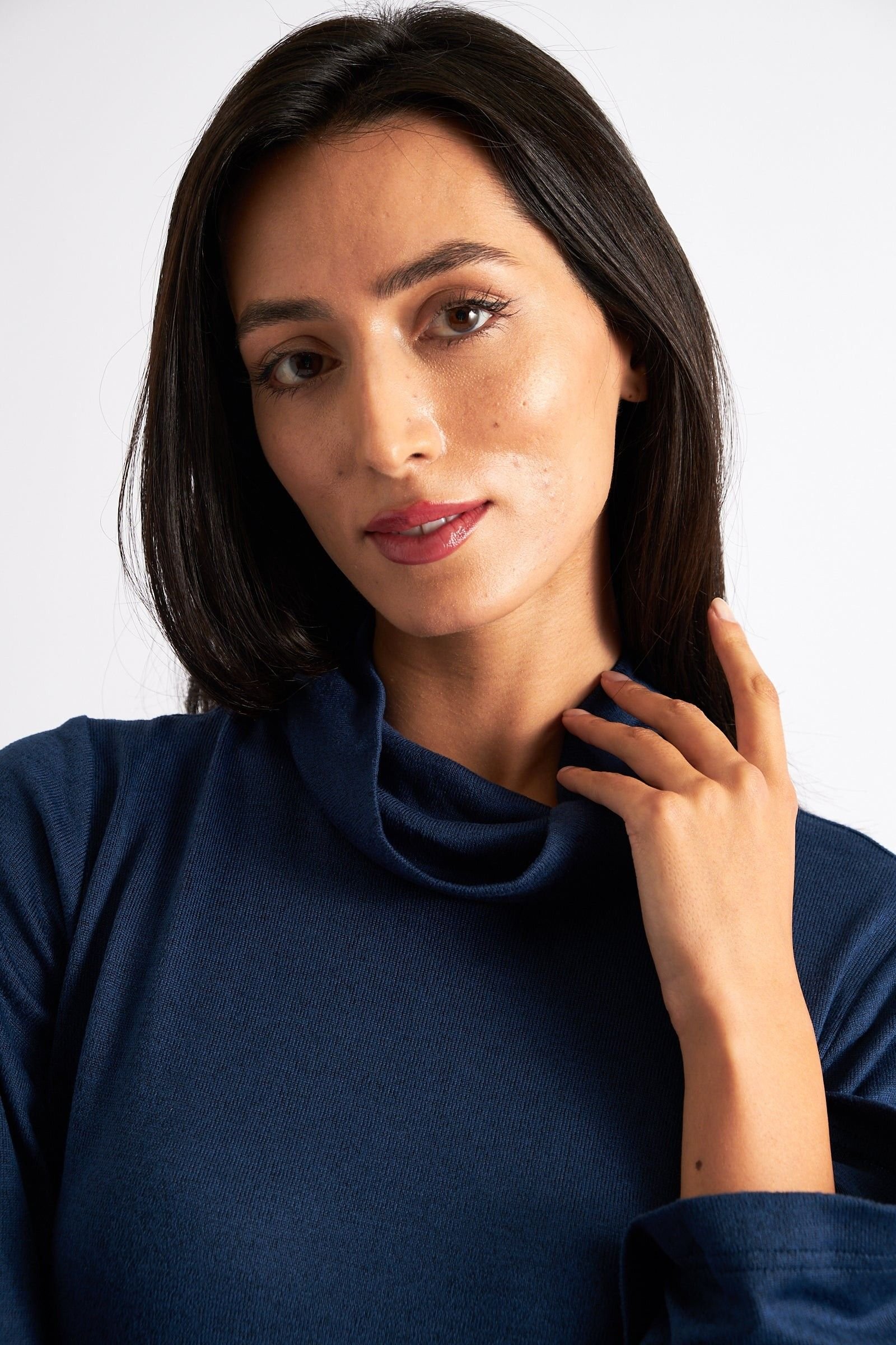 Louche Louche Women's Gigi Brushed Marl Jersey Midi Dress - Navy in Blue - 3