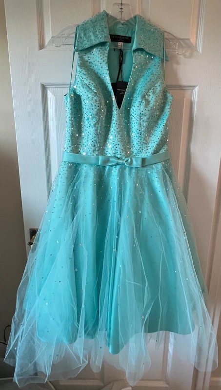 Veni Infantino Sparkly Blue Prom Dress UK 12 – Tulle Sequin Party Dress - 1