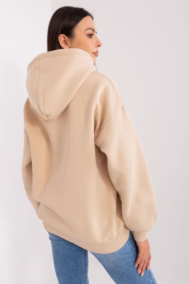 Love Lace Love Lace Women's Pullover Hooded Graphic Sweatshirt in Beige - 3