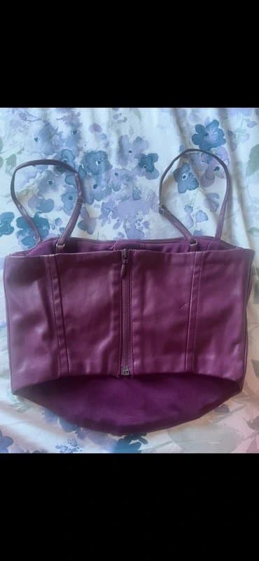 Bershka Bershka faux leather structured corset top