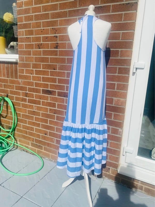 ASOS White And Blue Striped Maxi Dress