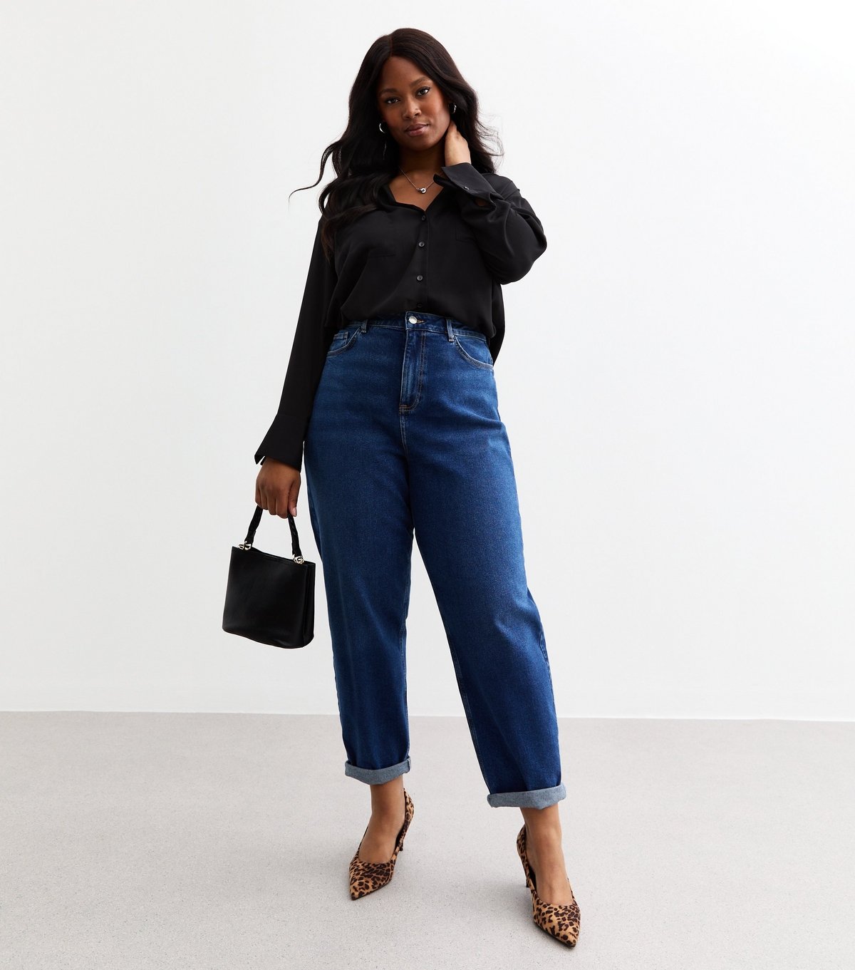 New Look Women's Plus Size Black Crepe Shirt Curves New Look - 3