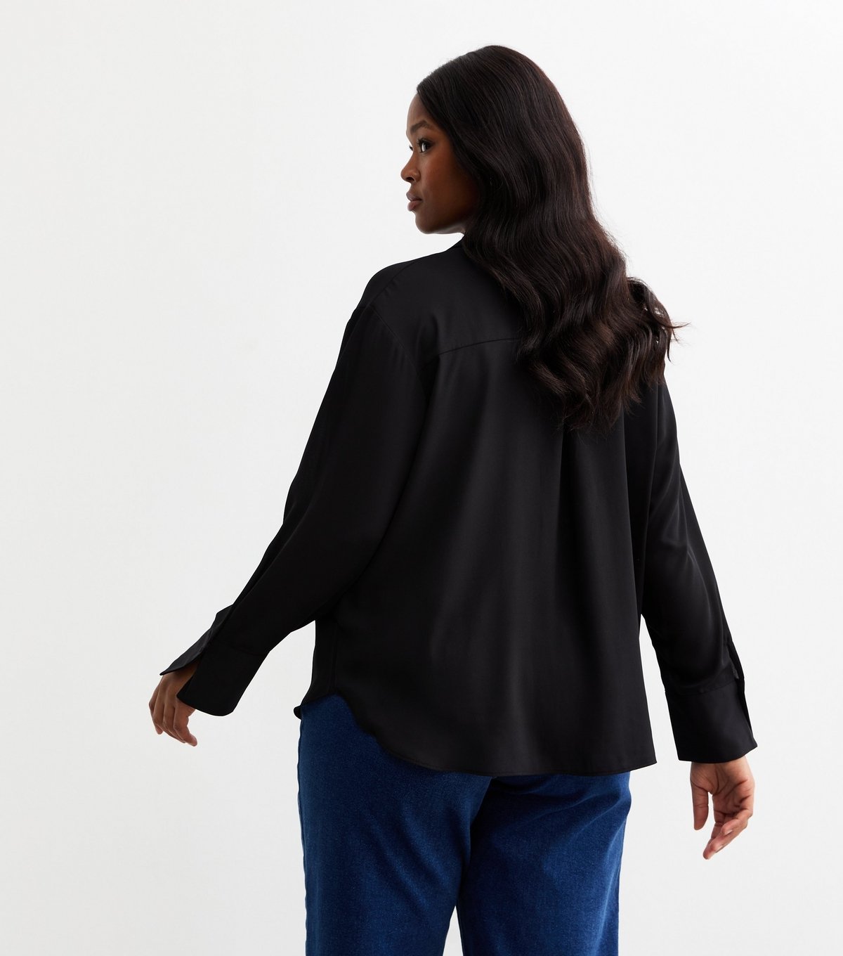 New Look Women's Plus Size Black Crepe Shirt Curves New Look - 4