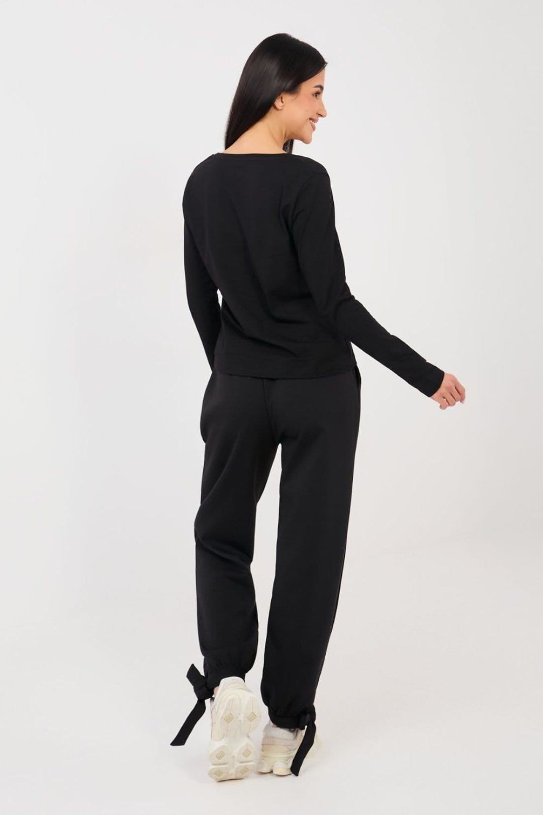 Love Lace Love Lace Women's High Waist Casual Jogger Trousers in Black - 4