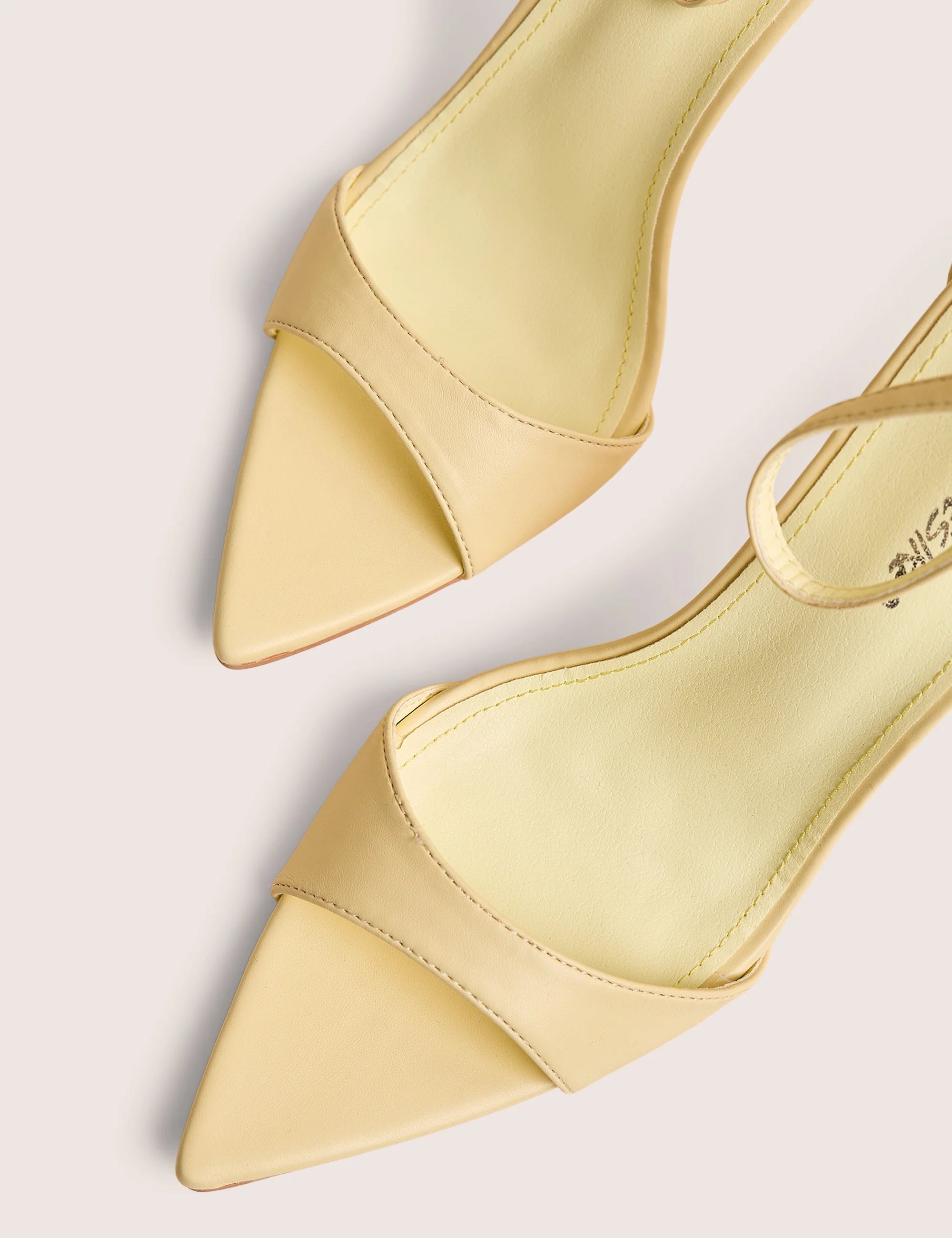 Public Desire Kelisa Lemon Pu Pointed Toe Barely There Stiletto High Heels - 4