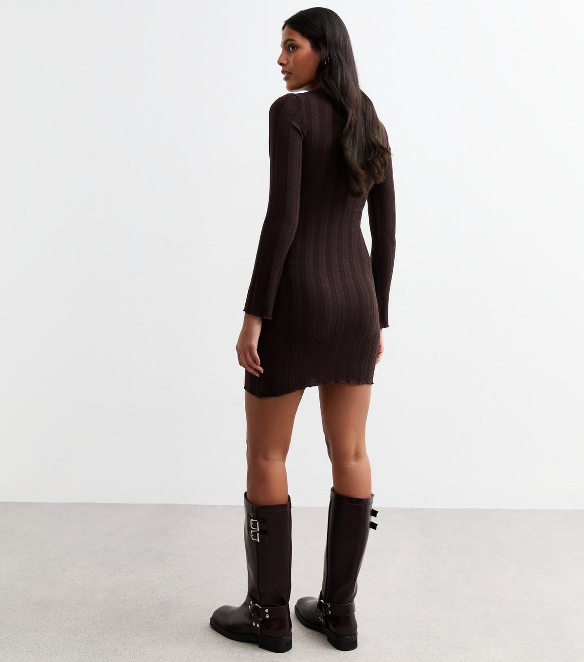 New Look Women's Brown Wide Rib Ruched Mini Dress New Look - 4