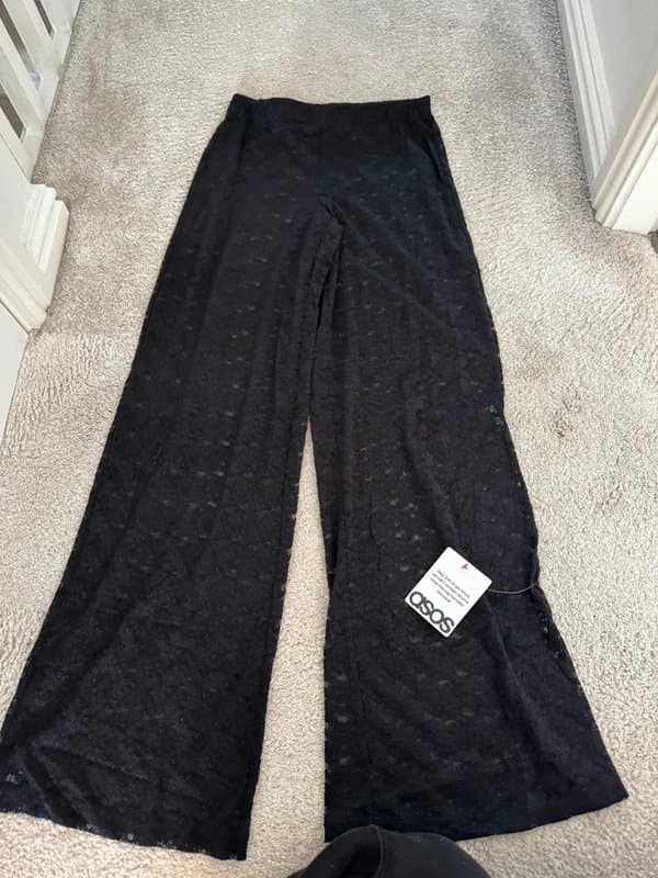 ASOS Black beach cover up lace trousers