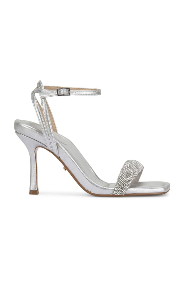 MALOW LONDON MALOW LONDON Women's Taylor Heel Sandals Buckle Polyurethane Open Toe Stiletto Shoes in Silver - 2