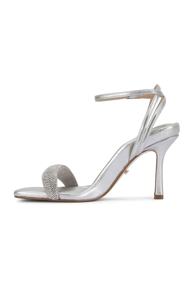 MALOW LONDON MALOW LONDON Women's Taylor Heel Sandals Buckle Polyurethane Open Toe Stiletto Shoes in Silver - 3