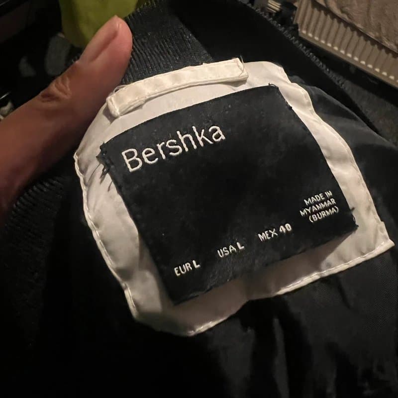 Bershka Bershka Y2K B&W Varsity Jacket | UK L