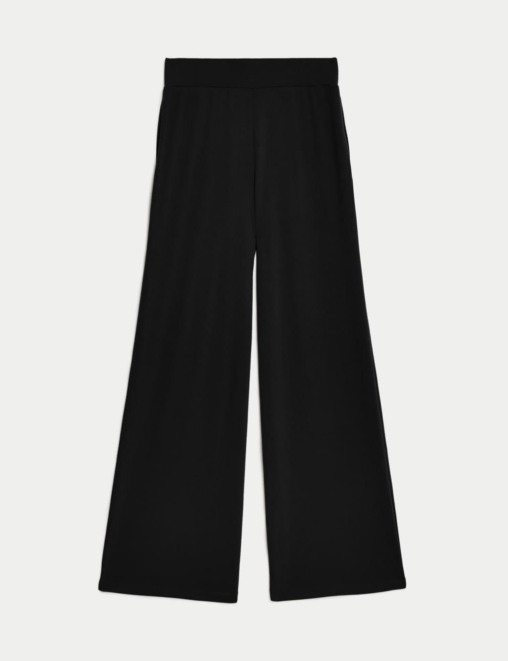 Marks & Spencer M&S Jersey Elasticated Waist Wide Leg Culottes Black