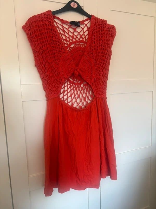 ASOS ASOS Crochet Tie Dress (Size 18)