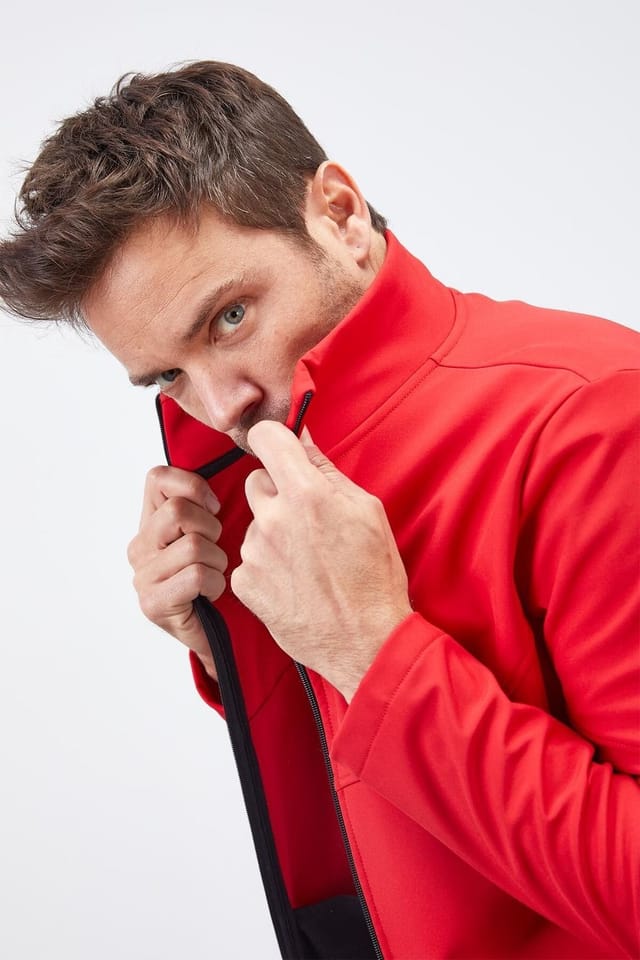 Tommy Life Tommy Life Men's Solid Scuba Zip-Front Jacket in Red - 3